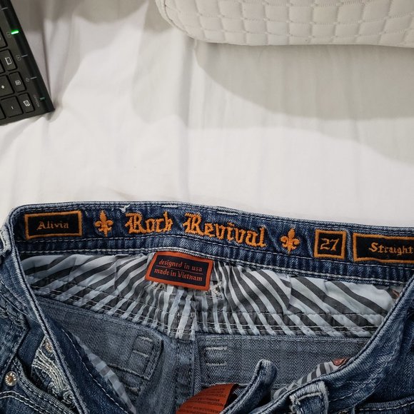 ROCK REVIVAL "ALIVIA" Straight Leg Jeans size 27 - Picture 5 of 6